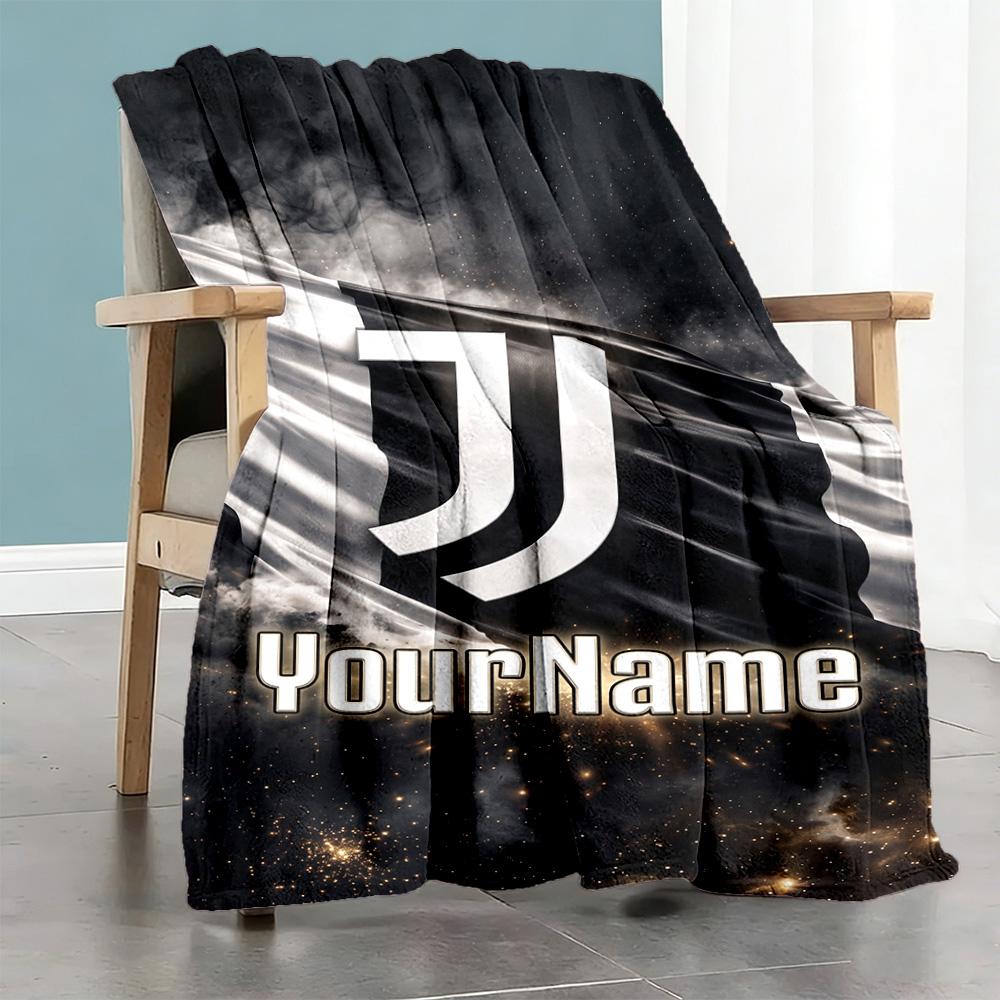 Juventus Customize Your Name Blanket Multi-purpose Customizable Blanket Comfortable Throw For Office Chair Livingroom Living Room Couch