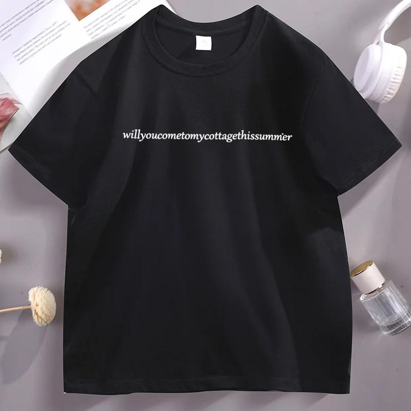 2025 Summer Cottagecore T Shirt Unisex Unisex Casual Round Neck Loose Streetwear Unisex Tee Trendy Fashion Clothing Top