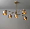 Modern Brass Chandelier Swing Arm Ceiling Light for Dining Room Kitchen
