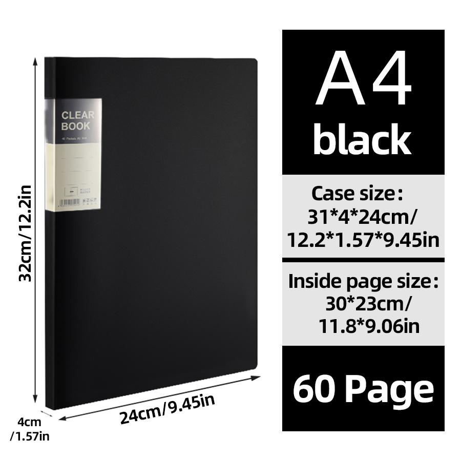 KOBEST 20/30/40/60 Pages A4 Side Transparent Thickening Folder High Quality Multi-layer File Cover Office School Supplies