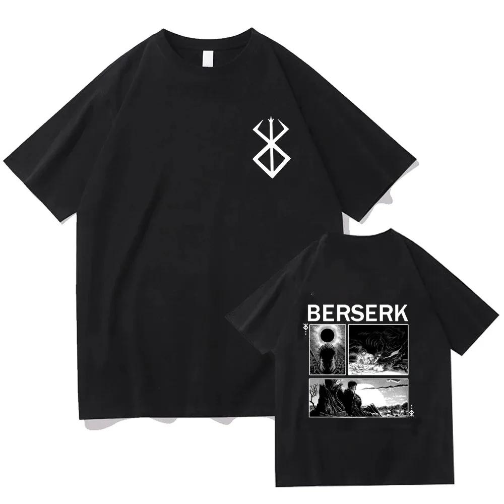 Berserk Guts Anime T-Shirts Freizeit Bedruckt Harajuku 100% Baumwolle Herren Damen Kurzarm Vintage Streetwear Amüsante Unisex Oberteile