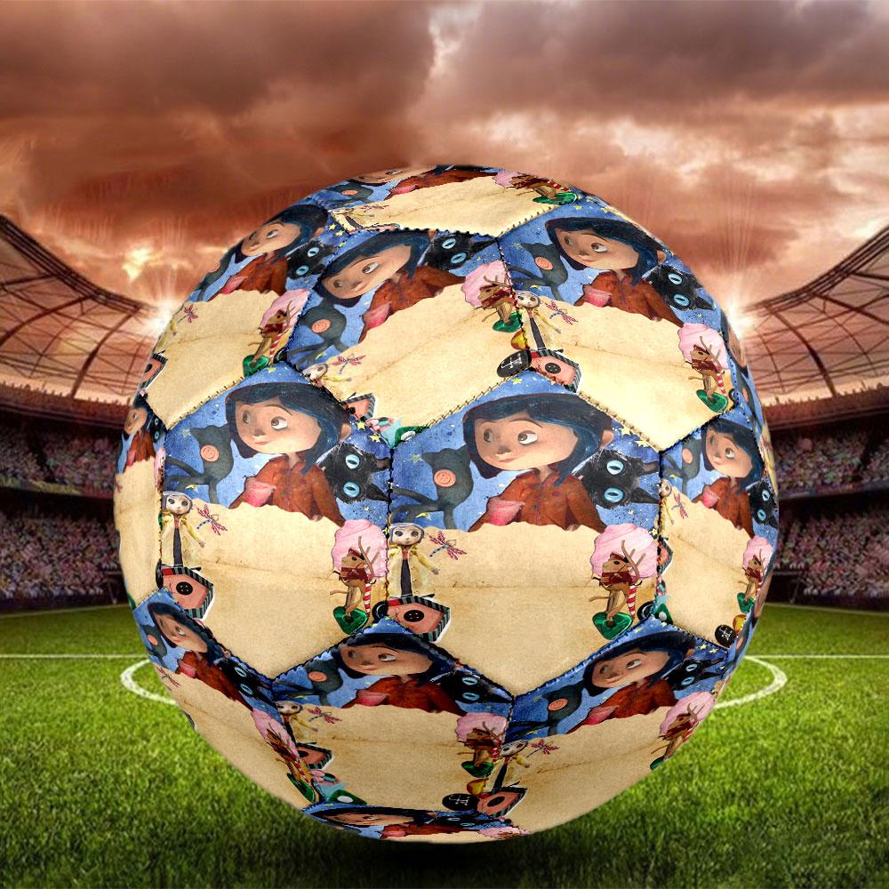 Coraline Print Size 5 Soccer Ball, Standard Match Football for Sports Game and Team Practice, Ideal Gift for Soccer Fans