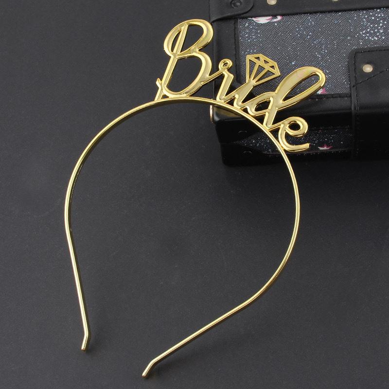 

Bride To Be Bridesmaid Tiara Crown Headband Bachelorette Hen Party Couple Wedding Bridal Shower Girls Night Gift Decoration золотой