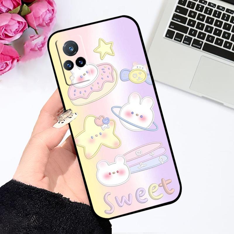 For Vivo V21 4G 5G Case V21s V2066 V2050 Cartoon Animal Soft Silicone TPU Phone Cover For V21e V2061 V2055 Shockproof Bumper