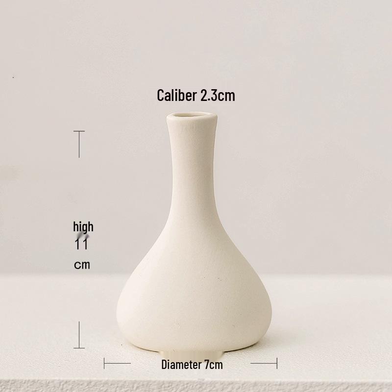 Nordischer Weißer Kleiner Weinschrank Vase: Einfaches Blumenarrangement für Wohnzimmer oder Schreibtischdekoration