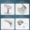 Traceless No-Punch Stainless Steel Over-the-Door Hook for Bedroom, Bathroom, or Wardrobe