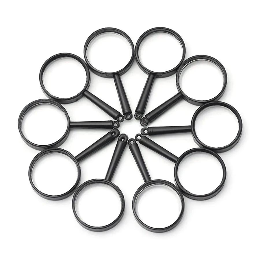 12pcs Mini Magnifying Glass Office Study School Portable Supplies for Newspaper Magazine Reading Outdoor Nature Observation XJM