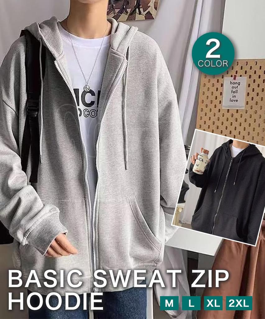 Three Joy Hooded Outdoor Plus Long Casual Size 2XL Men's Zip-Up Hoodie, Sweatshirt, Wear, Pajamas, Loungewear, Sizes, Sleeve, Lightweight, Outerwear,