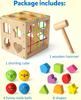 Coogam Wooden Montessori Children's Toy, Shapes Classification Cube Weight Blow Mole Fine Motorised Game for 1 2 3 18 Months Babies  Baby Gift