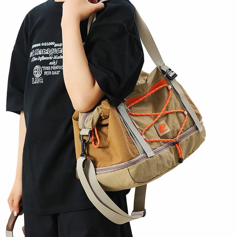 Shoulder Bag Nylon Water-Repellent Travel Bag with Separation Shoes Bags Fitness Bag