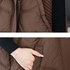 A-word Vest Down Cotton Padded Jackets Short Waistcoat Mid-Length Slim Hooded Autumn Winter Jackets Solid Women's Coats