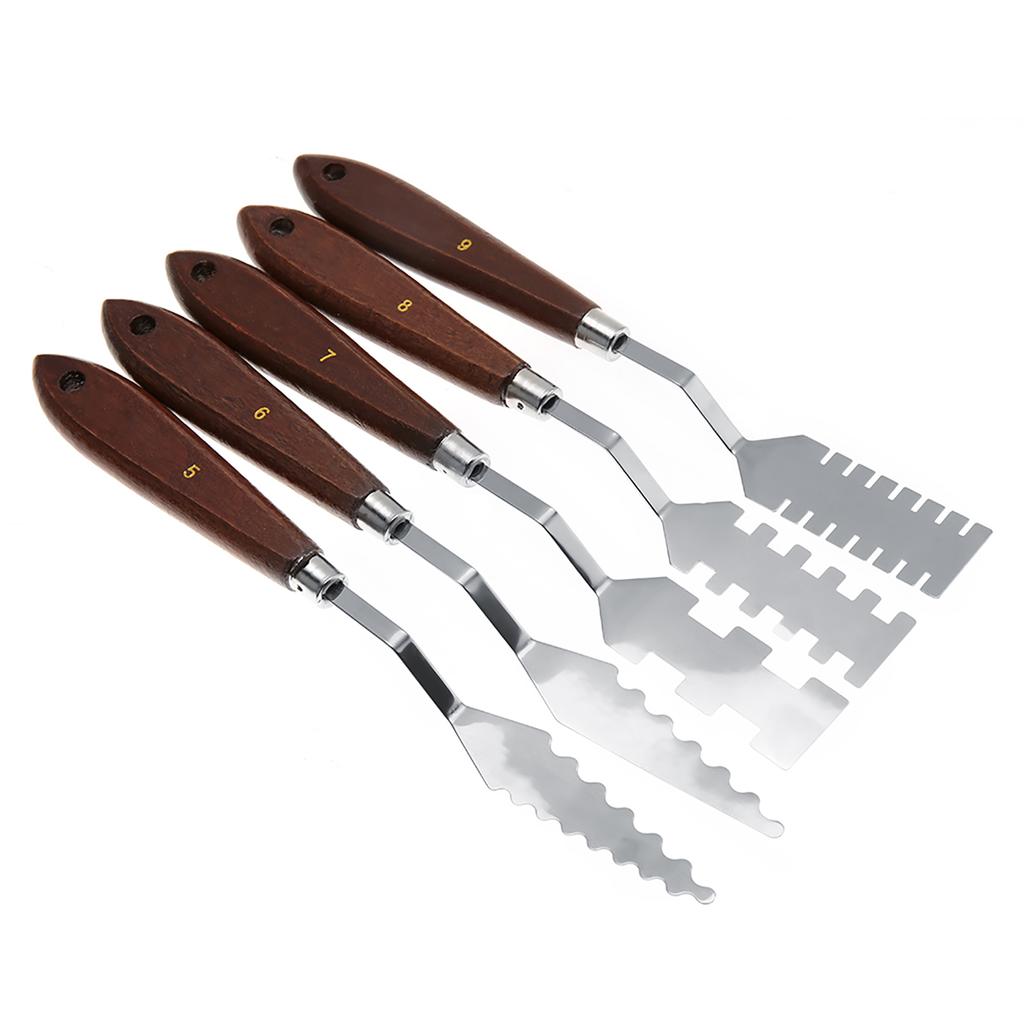 9PCS Professional Spatula Paint Mixture Scraper Set Artist Oil Painting Palette Knife