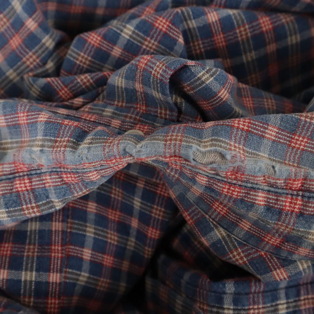 Reyn Spooner 90s Old Swimsuit Tags Check Pattern Short Sleeve Half Button Button Down Shirt Men's Used