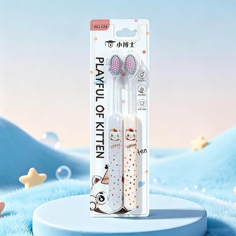 Kids Soft Bristle Toothbrush Cartoon High Density Bristles Cartoon Handle Gentle For Toddlers Children Daily Oral Cleaning