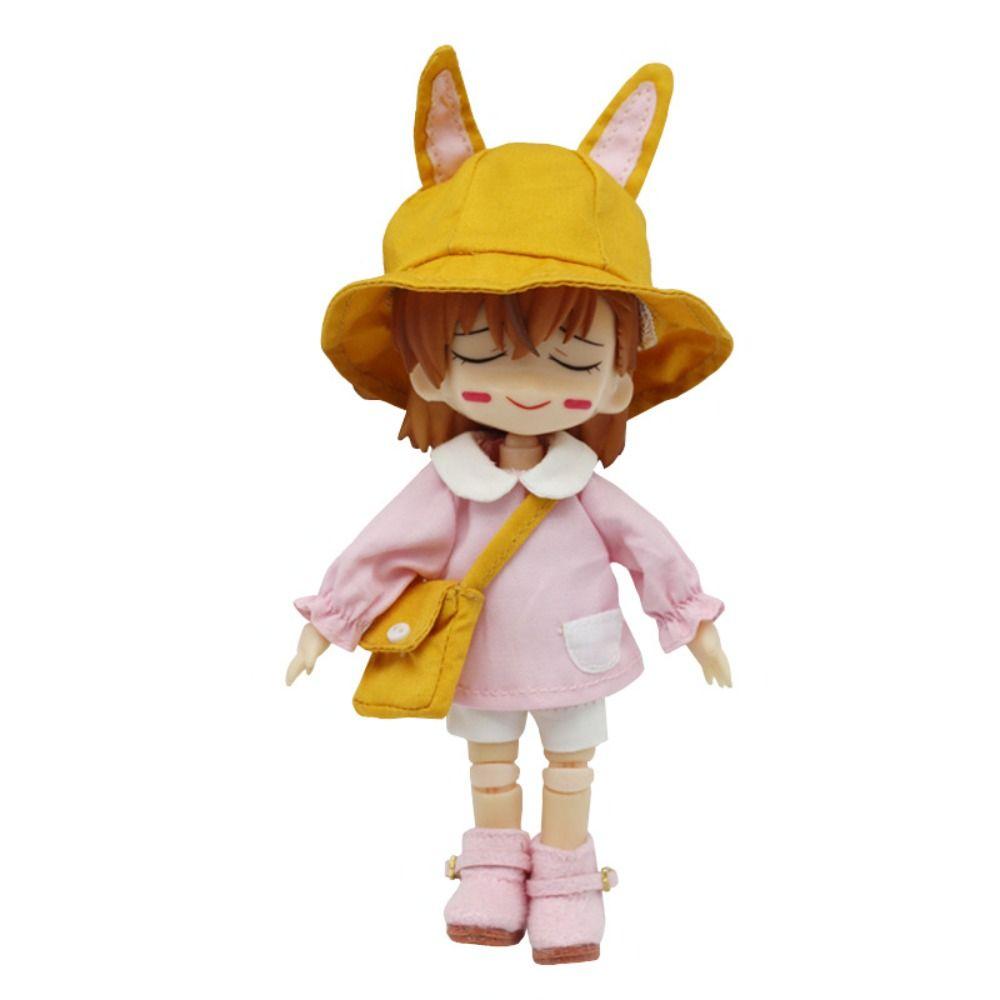 Fischerhut Obitsu11 Schuluniform Hasen-Bärenohren BJD Puppen Outfit 1/12 Puppen