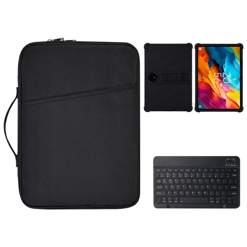 3-EN-1 Pour TCL NXTPAPER 14 9491G 14,3  Housse Étui Support Stylet en Silicone + Clavier Bluetooth Anglais + Sac de Rangement Portable NXTPAPER 14 9491G noir