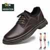 Men's Cow Leather 5cm Height Increase Business Casual Dress Elevator Shoes Comfortable Office Work Formal Shoes for Men Loafers