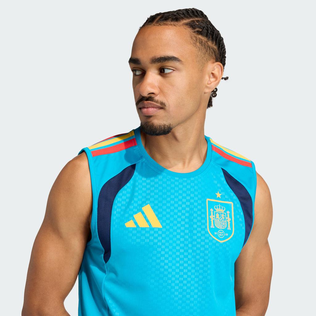 Adidas Spain Tank Tops Men's Turquoises Blue Crew Neck Moderate Other