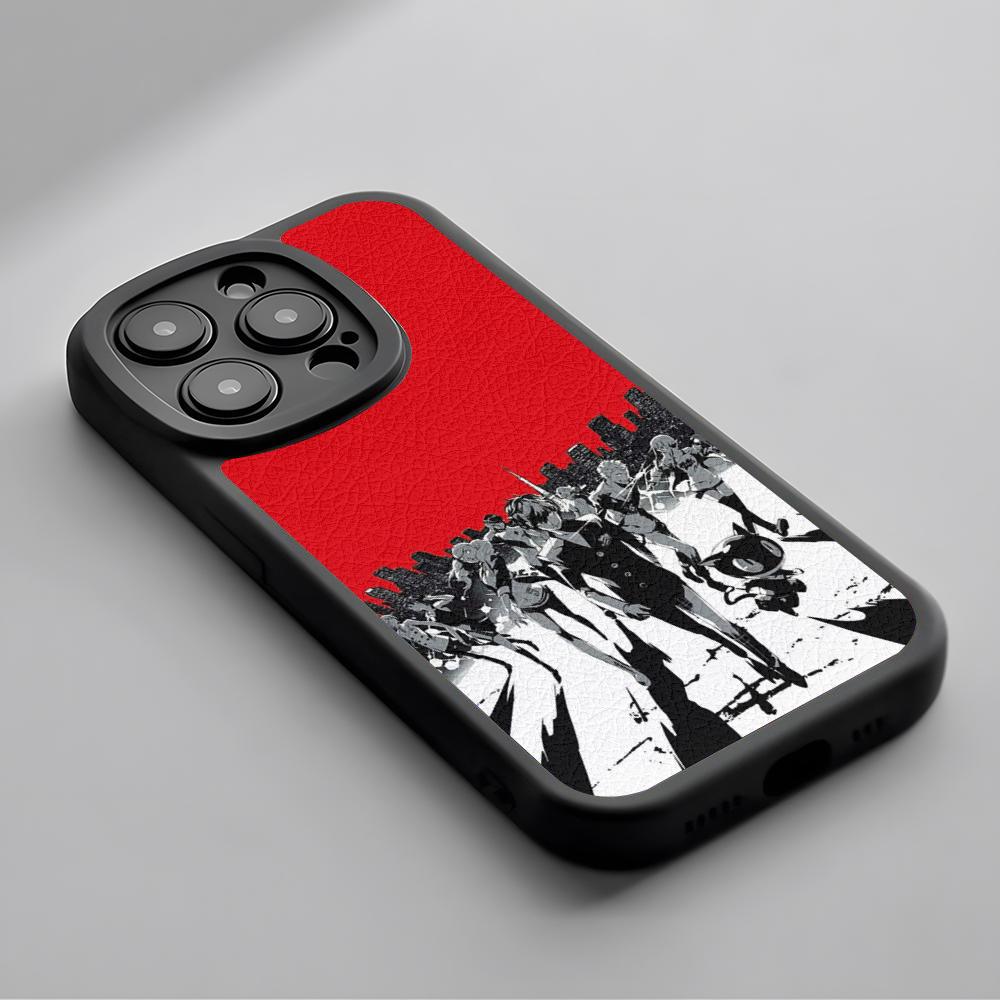 

P5 hot game pattern design ins Phone Case For iPhone 16 15 14 13 12 11 Plus Pro Max Lambskin Silicone Cover black iPhone 15 Pro Max