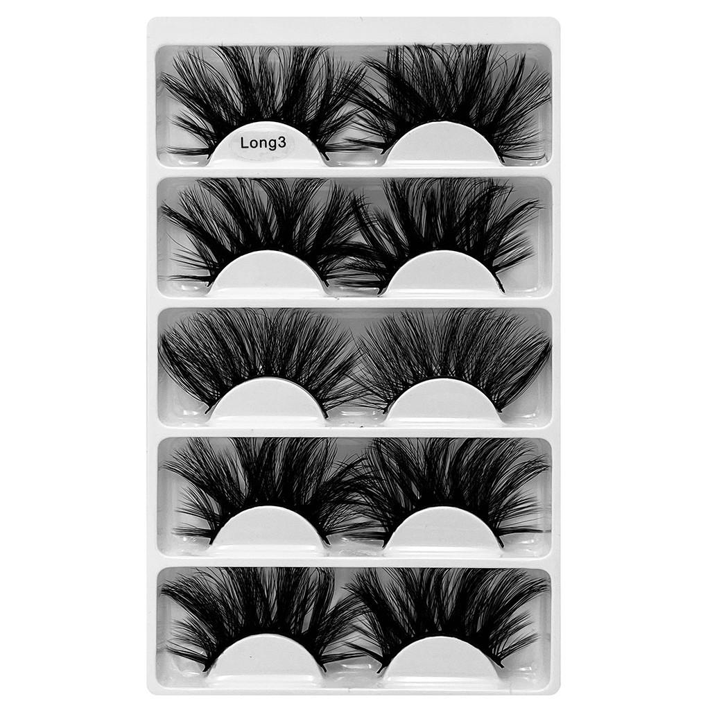 

5 пар натуральных длинных густых черных накладных ресниц для макияжа глаз чёрный