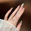 Handmade Red French Manicure Wearable Nail Pieces with Stickers
