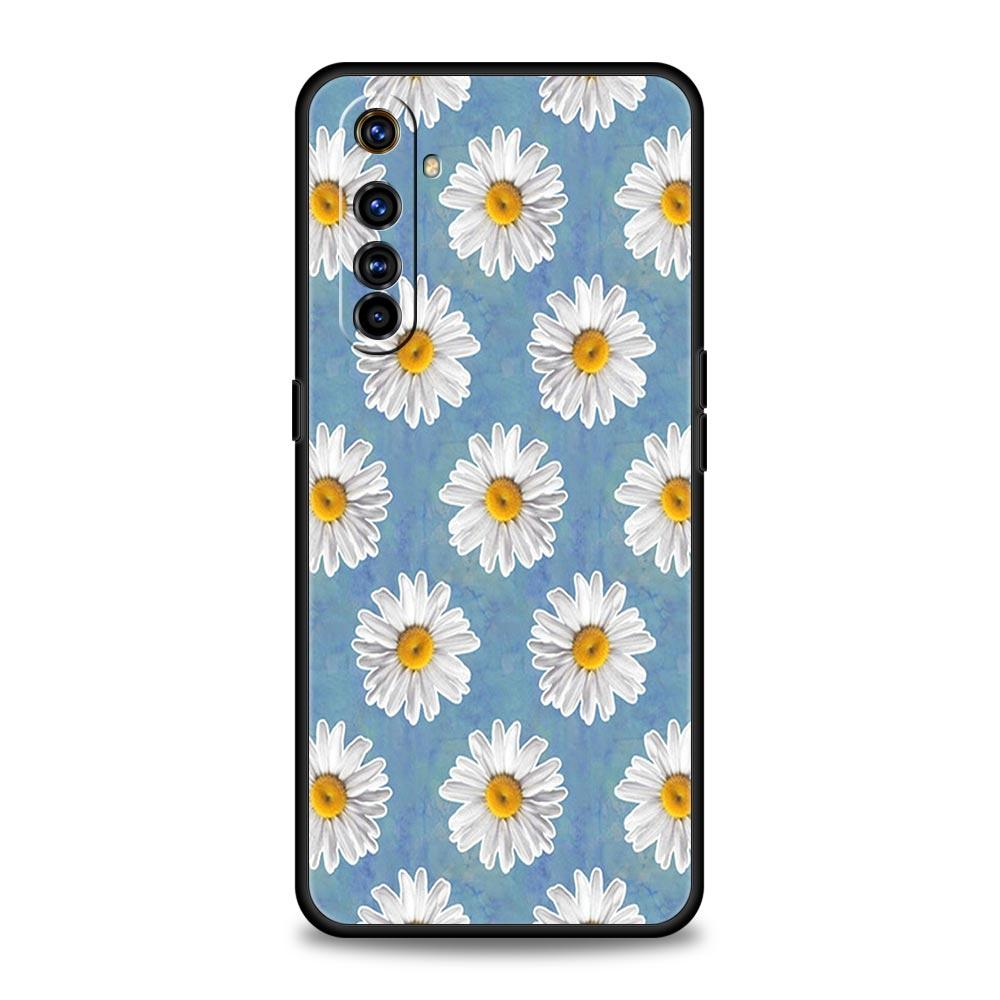 Soft TPU Case For Realme C67 C63 C55 C53 C25 C21 10 11 12 13 GT 2 3 5 Pro Plus 5G Phone Cover Summer Sunflower Floral Flower Bag