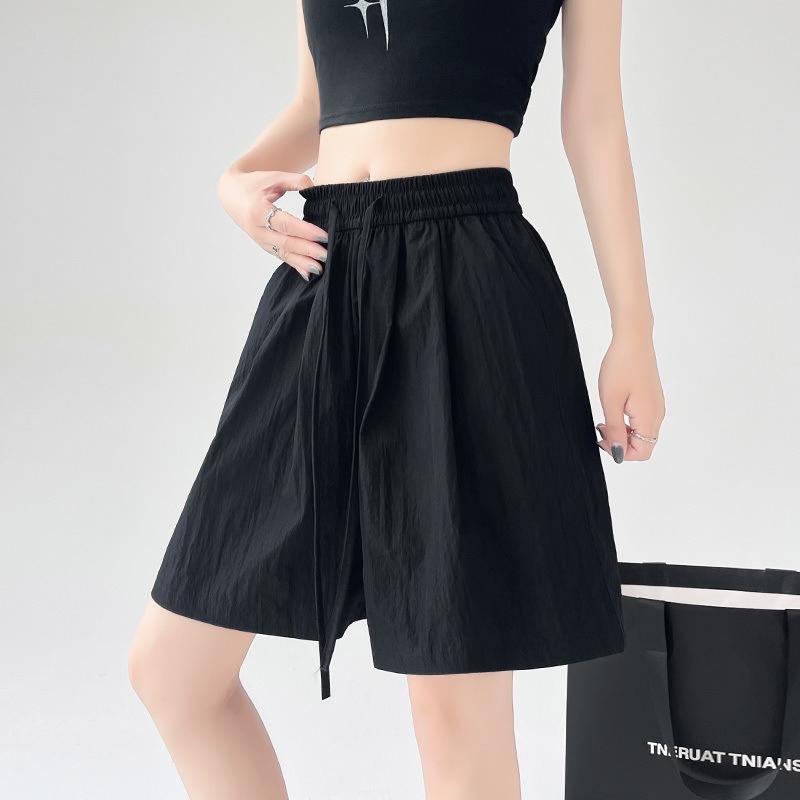 

Yamamoto Shorts Cool Ice Silk Summer Thin Section High Waist Loose Casual Wide Legs XL чорний