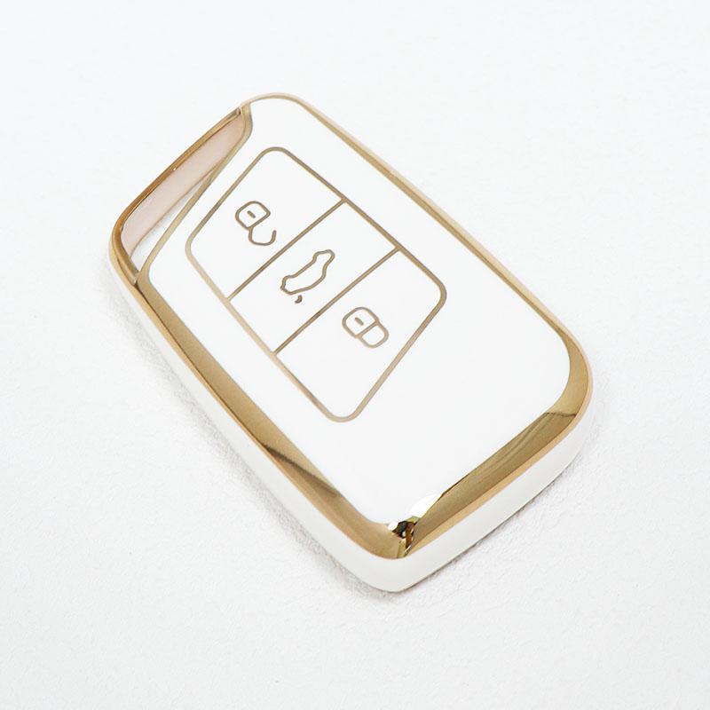 

Gold Edge Shell For Skoda Kodiaq Seat Superb A7 For VW Volkseagen Passat B8 Magotan TPU Car Key Case Cover Keychain Holder Bag Accessories белый