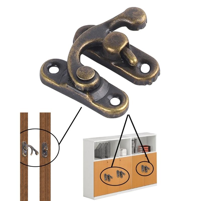 Bronze Mini Swing Arm Clasp for Latch Vintage Style Right Toggle Hasp Hook Metal Catch Curved Buckle for Jewelry Box Too