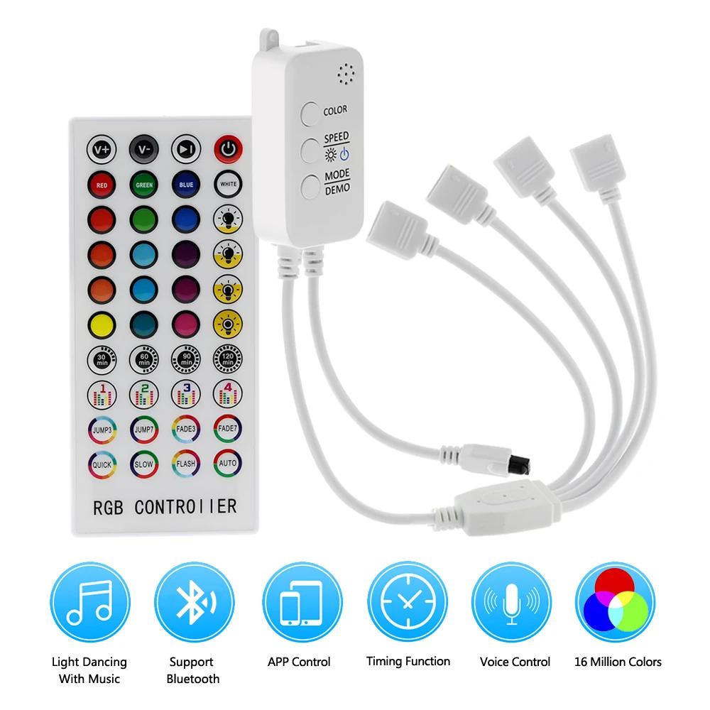 Music  RGB Led Controller DC5-24V Bluetooth Control 40 Keys 16 Million Colors with Timer Mode for 5050 2835 Strip