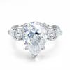 8 Carat Pear Cut All Moissanite Rings for Women   Copper18K Plated 3 Stones Waterdrop Shape Engagement Wedding Band