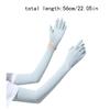 Sun Protection Elastic Long Ice Silk Sleeves Solid Color Anti-UV Sunscreen Arm Covers Thin UV Insulation Cycling Gloves Women
