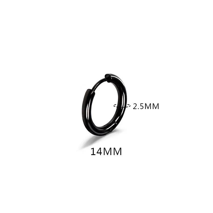 LATS 2024 New Simple Stainless Steel Small Hoop Earrings for Women Men 8mm To 20mm Round Cartilage Ear Piercing Fashion Zircon