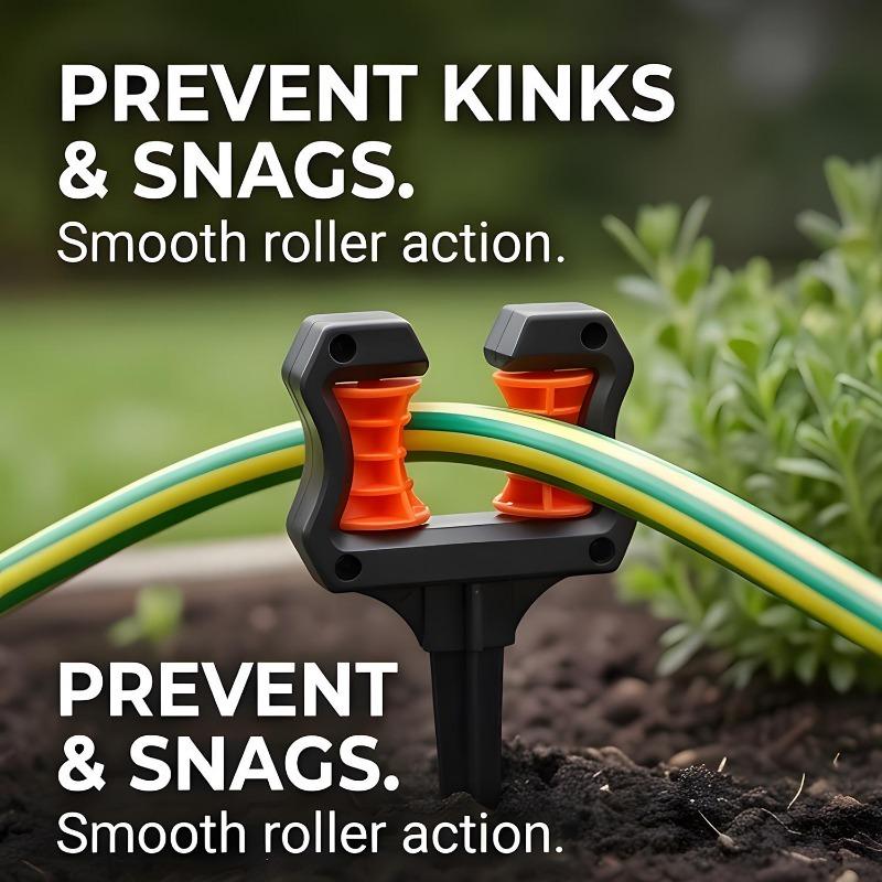Garden Hose Guide Spike Heavy Duty Plant Protector Stake Roller Wheel for Watering Pipe Guide Nail for Flower Bed Lawn Landscape