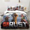 3D Print Rust Game Logo Bedding Set,Duvet Cover Comforter Bed Set Quilt Cover Pillowcase,King Queen Twin Size Boys Girls Adults