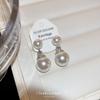 French retro temperament pearl stud earrings light luxury elegant explosion mosquito coil disc ear clips no holes high-end niche earrings
