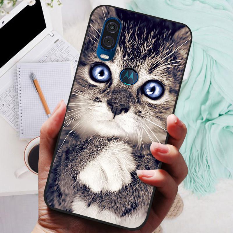 

Для Motorola One Vision Чохол Чорна Кришка Лев Вовк Силіконова М яка Задня Кришка Для Moto One Vision Чохол для Телефона Захисна Оболонка For Moto One Vision
