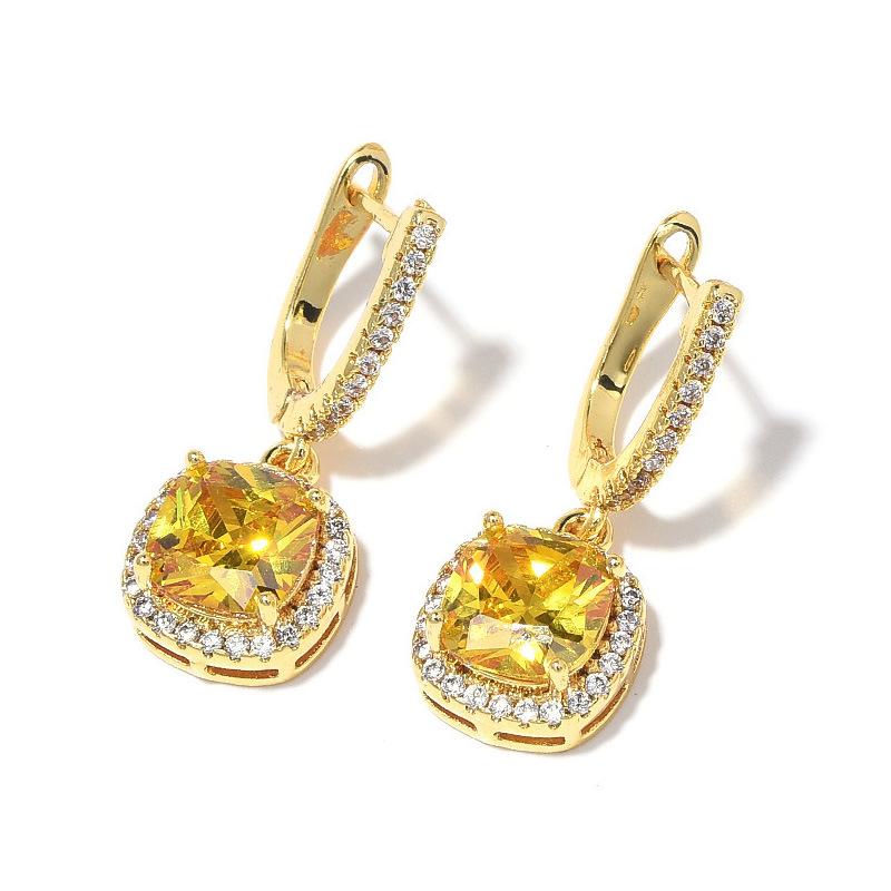 Klasik Üst Düzey Küpeler Hafif Lüks Küpeler Sekiz Kalp Sekiz Ok Zirkon Kakmalı Küpeler