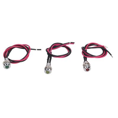 3 Pezzi Luce Segnalazione LED Metallica Impermeabile con Filo per Auto Camion Barca 24V