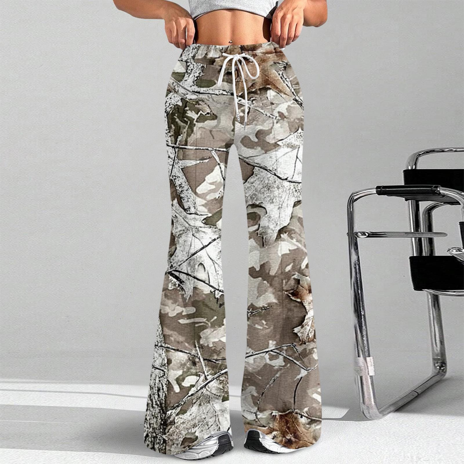 

Women s Fashion Loose Drawstring Waist Print Casual Sports Pants Casual Flared Pants XL