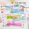 Cartoon Index Tabs for Elementary Students - Removable Adhesive Subject Stickers for Classroom and Book Marking
