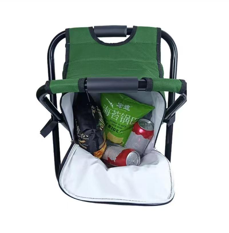 Tragbarer Klapphocker: Multifunktionaler Strand-, Angel- und Campingstuhl mit isoliertem Rucksack