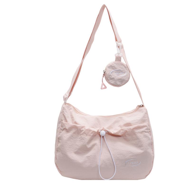 Korean Style Large Capacity Canvas Tote Bag - 2025 Autumn Pleated Niche Shoulder Crossbody Bag