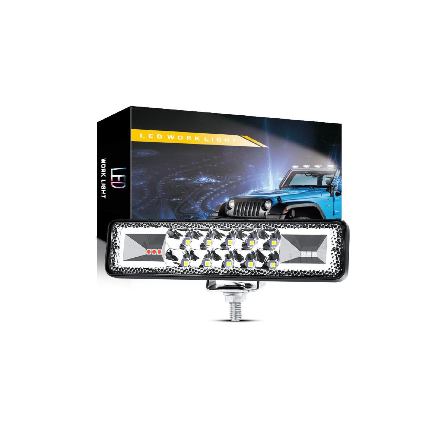 

Off Road 12-24 В Автоматическая дневная светодиодная полоса 6 дюймов 16 светодиодов 48 Вт Желтый цвет Предупреждающий режим вспышки Противотуманные фары