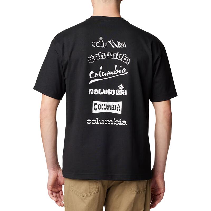 Columbia T-Shirts Men's Black Crew Neck Moderate AE4288-010