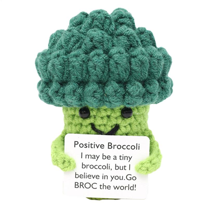 

Positive Broccoli Crochet Toy Handmade Knitting Broccoli Doll Positive Crocheted Vegetable Encouraging Card Emotional Support China Mainland