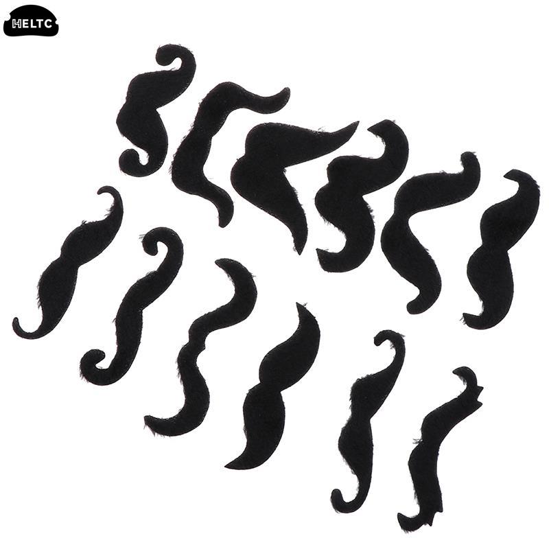 12pcs Funny Costume Mustache Pirate Party Halloween Cosplay Fake Mustach Beard Whisker Kid Adult Novelty Party Supplies