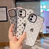 Amazon hot-selling black and white polka dot mobile phone case iPhone17 Japanese Korean style Apple 16promax transparent protective case