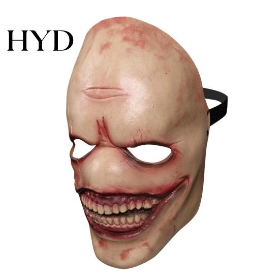 Spooky Toothy Clown Mask Halloween Smiling for Men, Scary Latex Costume Party Mask, Masquerade Horror Cosplay Haunted House Breathable