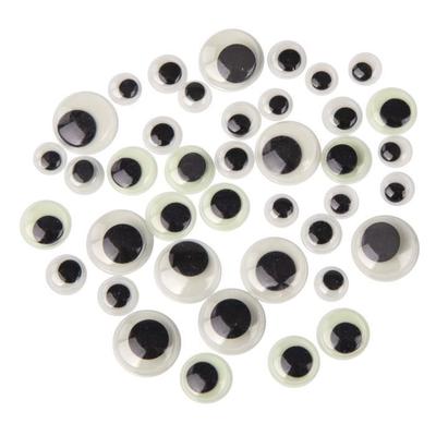 Moving Eyes - 40 Pieces - Glows In the Dark - Sizes 10, 12, 15 and 20 Mm